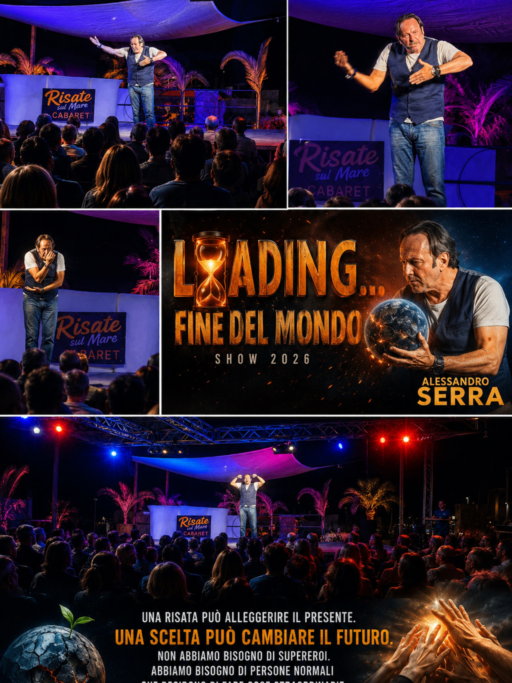 Locandina collage dello spettacolo LOADING… Fine del mondo
